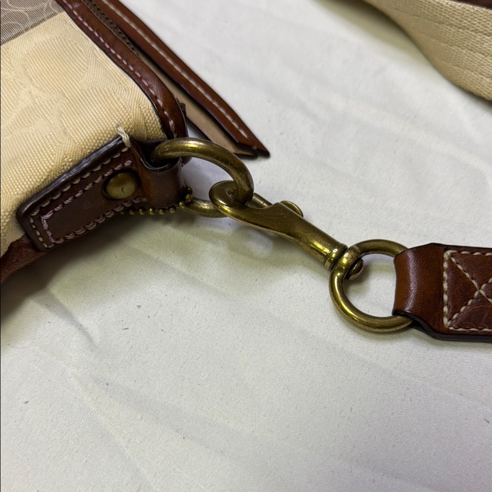 Coach Gold and Cream Crossbody Bag with Patchwork Design - has hangtag - Picture 11 of 16